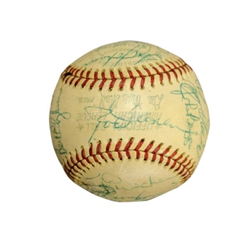 1975 Minnesota Twins Team Signed Baseball With 25 Signatures Including Carew, Blyleven, and Bostock